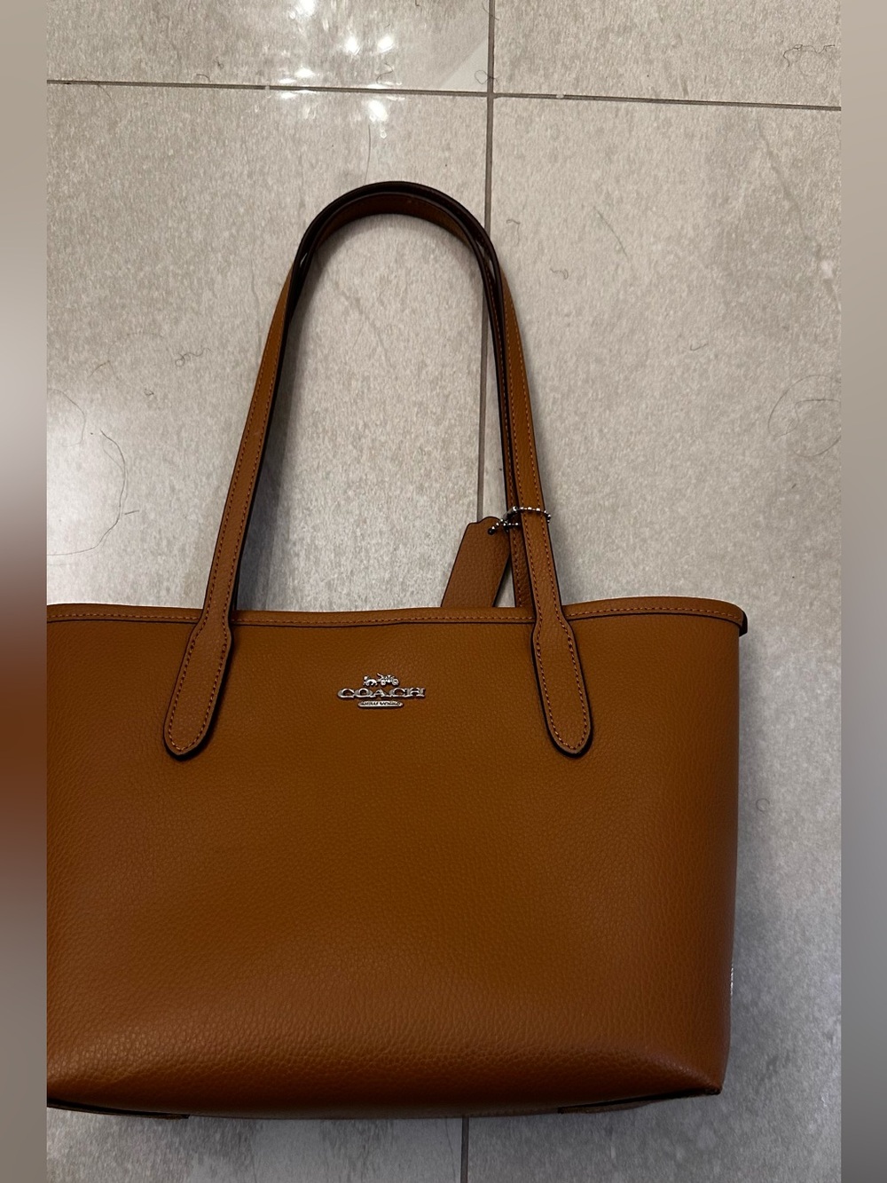 Coach Tan Brown Pebbled Leather Tote